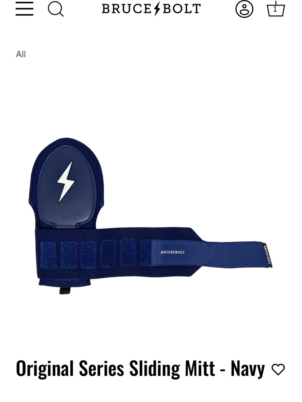 Bruce Bolt NWT Adult Navy Protective sliding mitt - Picture 6 of 9
